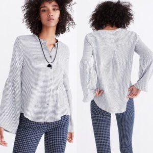 Madewell Bell Sleeve Windowpane Button Down